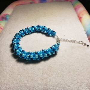 Shades of blue with sparkling crystals bracelet